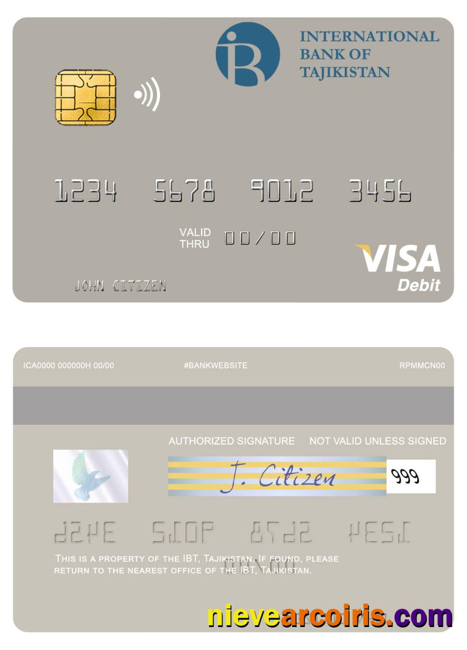 Tajikistan IBT visa debit card